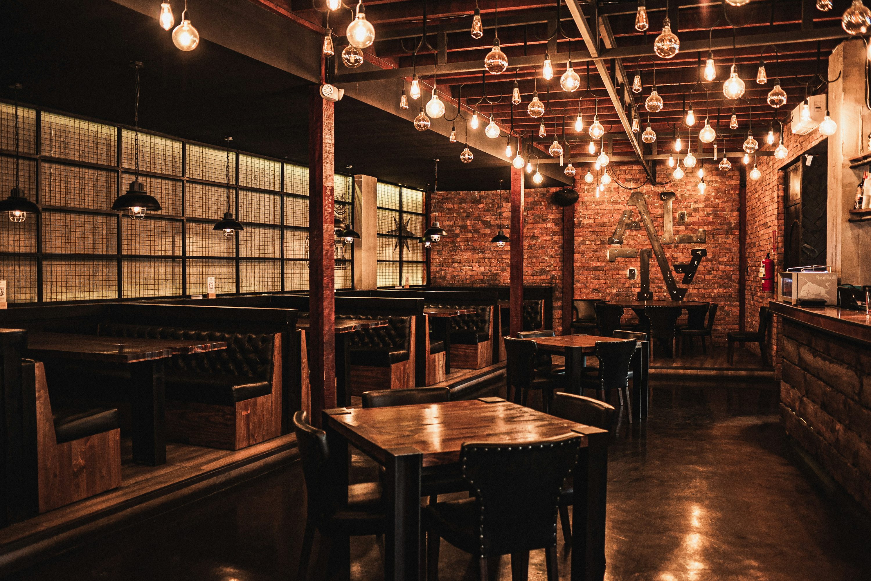 Warm restaurant interior